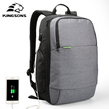 Kingsons-mochila para ordenador portátil con carga USB externa, bolso antirrobo para ordenador portátil de 15,6 pulgadas, para negocios, unisex 2024 - compra barato