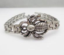 Free Shipping Box-with-tongue Alloy fashion man anti-fatigue popular spider Bracelet Wholesale Silver New Jewelry 2024 - buy cheap