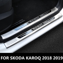 For SKODA KAROQ 2018 2019 stainless steel welcome pedal refires door sill strip parts Interior decoration Auto Accessories 2024 - buy cheap
