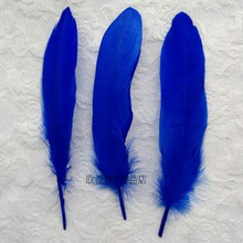 Wholesale Quality 100Pcs/lot Beautiful blue Goose Feather 15-20cm Decorative Feathers For Craft Fashion DIY 2024 - buy cheap