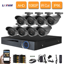 Sistema de cámaras de seguridad LOFAM 8 canales DVR Kit de videovigilancia al aire libre impermeable AHD 1080P 2MP Cámara Set 8CH CCTV DVR sistema 2024 - compra barato