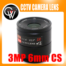 2pcs 6mm Lens 3MP CS Mount HD CCTV Camera lens  for Day/night CCD Security CCTV camera Free Shipping 2024 - buy cheap