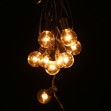 Guirnalda de bombillas de globo G40, 25 pies, bolas transparentes, Vintage, para interior/exterior, paraguas, Patio, iluminación, EU/US/UK 2024 - compra barato