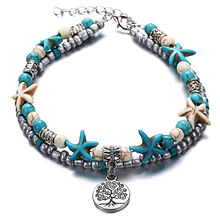 Bohemian Jewelry Shell Beads Starfish Tree Anklets For Women 2018 Vintage Multi Layer Anklet Leg Bracelet Handmade Sandals Gift 2024 - buy cheap