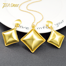 ZEADear Jewelry Hot Selling Square Jewelry Set For Women Necklace Earrings Pendant Dubai Fashion Big Jewelry Findings For Party 2024 - buy cheap