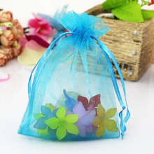 Wholesale 200pcs/lot Lake Blue Organza Bags 11x16cm Jewelry Cosmetics Candy Gift Packaging Bag Fashion Organza Gift Bag Pouches 2024 - buy cheap