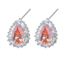 YAN MEI Elegant big Waterdrop Earring AAA Cubic Zirconia Silver Color luxury stud earrings Women's Valentine's Day Gift GLE0181 2024 - buy cheap