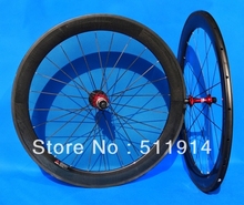 WS-CW06 completo carbono bicicleta de estrada 60mm clincher rodado 700c aro clincher, raios pretos, cubo vermelho, (dianteiro e traseiro) 2024 - compre barato