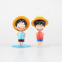 Huong аниме одна штука 10 см Q версия Обезьяна D Луффи ПВХ фигурка Коллекционная модель игрушки Brinquedos 2024 - купить недорого
