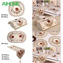 Retro European Pastoral Embroidered Floral Tablecloth Table Runner Home Kitchen Dining Room Decoration Decor 2024 - buy cheap