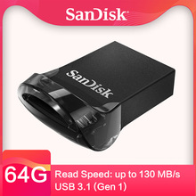 SanDisk-unidad Flash CZ430 Ultra Fit, 64GB, USB 3,1, memoria USB 130 de alta velocidad de 32GB, 16GB, lectura de hasta 128 MB/s, 3,1 GB 2024 - compra barato