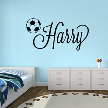 Personalised Name with Soccer Ball Wall stickers Baby Creative Gifts Removable Waterproof Vinyl Wall Decor For Bedroom ZA021 2024 - buy cheap