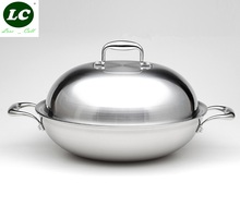 Wok cozinhar pan 5-ply thicking inox cozinhar pan 36cm de luxo qualidade superior antiaderente não fumo wok panelas 2024 - compre barato