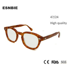 ESNBIE-Gafas de vidrio de alta calidad para hombre, anteojos con montura redonda, Estilo Vintage, óptica, Retro, 47mm, Rx 2024 - compra barato