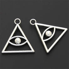 8pcs  Silver Color Zinc Alloy Triangle Eye Charms Pendant Handmade Jewelry Accessories A2504 2024 - buy cheap