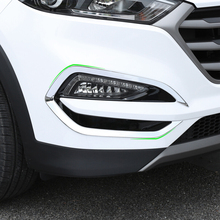 Для Hyundai Tucson 2015-2018 ABS Хромированная Автомобильная передняя противотуманная фара для украшения бровей рамка Крышка отделка внешние аксессуары 2 шт. 2024 - купить недорого