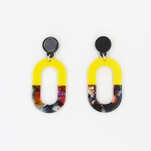 Hollow Ellipse Women Stud Earrings Long Acrylic Resin Geometric Joint Jewelry For Party 2024 - buy cheap