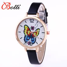2017 Fashion Women Bracelet Watch YBotti Brand Butterfly Ladies Leather Analog Quartz Wrist Watch Clock Women relojes mujer 4-10 2024 - buy cheap