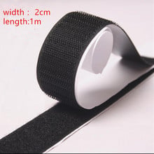 2 Rolls Black Strong Self Adhesive Hook Loop Tape Fastener Sticky 1M 3ft 2024 - buy cheap