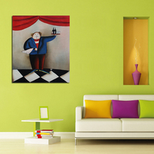 New Design Handmade Art Abstract Waiter with Wine in the Show Oil Paintings Canvas Wall Pictures for Home Decor 2024 - buy cheap
