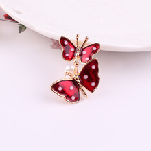 Lubov casal borboletas design broche pontos brancos asas vermelhas borboletas broches pinos amor declaração feminino jóias para gf 2024 - compre barato