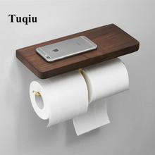 Suporte de papel higiênico, suporte de tecido, acessório de banheiro madeira em latão sólido frete grátis 2024 - compre barato