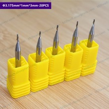3.175mm*1.0mm*3mm,Freeshipping CNC solid carbide End Mill,tungsten woodworking  router bit,1 Flute milling cutter,MDF,acrylic 2024 - buy cheap
