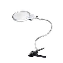 2X 5X Magnifying Lamp With Clip 2 Led Lighted Hands Free Magnifying Glass 2024 - buy cheap