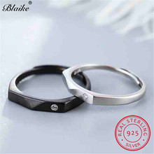 Blaike Minimalist Lovers Wedding Thin Rings For Women And Men 925 Sterling Silver Open Ring With Stone Zircon Stacking Ring Male 2024 - buy cheap