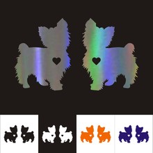 Car Stickers 12.6CM*10CM Yorkshire Terrier Heart Car Motorcycles Decoration Reflective Waterproof Car Styling Custom Sticker 2024 - buy cheap