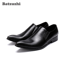 Batzuzhi Zapatos Hombre Black Genuine Leather Mens Shoes Formal Business Dress Shoes Leather Pointed Toe High Quality, Big US12 2024 - buy cheap