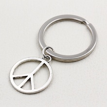 Брелки XCHARMS с надписью «Peace», модный креативный подарок ручной работы, винтажные Серебристые цепочки для ключей «сделай сам» 2024 - купить недорого