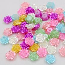 Free Shipping 12mm 50pcs Multi Rose Flower Design ABS Flatback Imitation Pearls Beads Crafts Decoration For DIY Jewelry Making 2024 - buy cheap