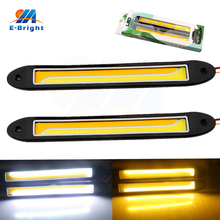 1 Pair White/Amber Yellow COB 120 SMD 77 SILICA Daytime Running Lights Led Fog Light Flexible DRL Turn Signal 600 LM 2024 - buy cheap