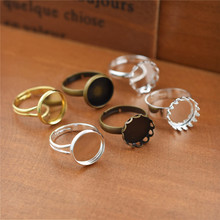 Base de anillo de latón ajustable, base de cabujón de camafeo, bandeja de ajuste, accesorios de joyería, 12mm, 10 unidades 2024 - compra barato