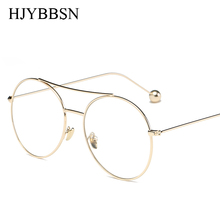 HJYBBSN gafas de moda Harajuku Retro montura de gafas redondas para mujer miopía Gafas de Metal lente graduada óptica espejo liso 2024 - compra barato