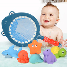 7PCS/Sets Fishing Toys Network Bag Pick Up Duck&Fish Kids Toy Swimming Classes Summer Play Water Bath Doll Water Spray Bath Toys 2024 - buy cheap