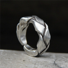 silver jewelry Handmade silver Thailand domineering S925 tail ring men and women weave food ring restoring ancient ways 2024 - buy cheap