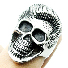 ATGO Cool Haircut Hairstyle Skull Rings 316L Stainless Steel Ring Men Punk Style 2018 Gift BR370 2024 - buy cheap