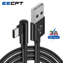 EECPT-Cable de datos USB tipo C para móvil, Cable de carga de 90 grados, 3A, para Samsung S10, Xiaomi Mi 9, Redmi Note 7, USB-C 2024 - compra barato