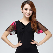 Lady Dance Modern Blouse Girls Dancing Trumpet Sleeves Female Dance Practice Blouse Ballroom Costumes Girls Dancing Suit D-0025 2024 - buy cheap