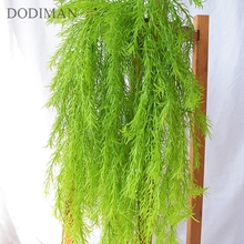 80CM Artificial Plastic big air grass plant wall hanging vine simulation leaves home wedding party green plant wall decoration 2024 - buy cheap