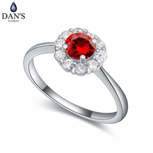 Женское кольцо с микро-вставками DAN'S, модное геометрическое кольцо с австрийскими кристаллами AAA и цирконием, 110135red 2024 - купить недорого