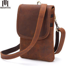 Genuine Leather Men Small Shoulder Crossbody Bags Leather Belt Waist Pack Messenger Bags For Male Cowhide Mini Tablet PC Bags 2024 - compra barato