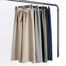 2021 Summer Women Elastic High Waist Wide Leg Pants Elegant Bow Tie Loose Casual Straight Pants Korean Solid Color Trousers W591 2024 - buy cheap
