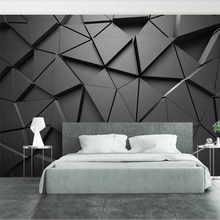 beibehang 3D geometric abstract gray triangle background custom large mural green wallpaper papel de parede para quarto mural 2024 - buy cheap