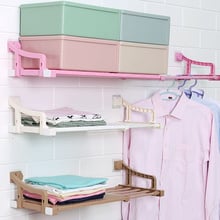 No Holes Adjustable Storage Rack Space Saving  Hanger Shelf Shelve Organizer Rack Storage Shelf For Kitchen Bathroom Wall Holder 2024 - buy cheap