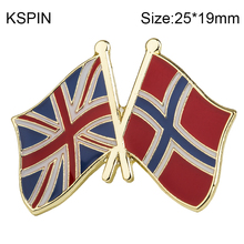 UK & Norway Friendship Natinal Lapel Pins Flag Lapel Pins Country Flag Badge Flag Badge Brooch XY0448 2024 - buy cheap