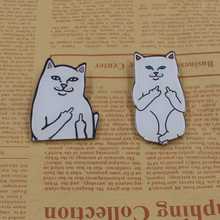 Broche decorativo de gato branco e acrílico, nova moda 2019, 1 peça, roupa masculina e feminina, emblema decorativo 2024 - compre barato