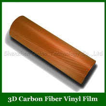Película de fibra de carbono para vinil, tamanho de alta qualidade: 1.52*30m/rolo, laranja, 3d, fibra de carbono, filme sem ar + 1 peça, ferramenta de raspar livremente 2024 - compre barato